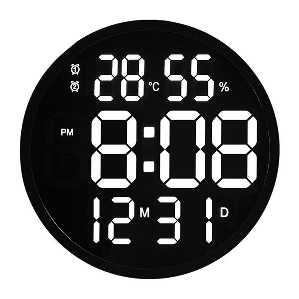 12 inch led large number digital wall clock temperature and humidity electronic clock modern design decoration home office decor
12 inch led large number digital wall clock temperature and humidity electronic clock modern design decoration home office decor