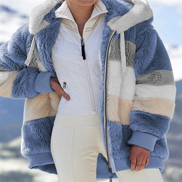 winter women hoodie faux fur zipper warm loose ladies parka coat long sleeve color patchwork fashion casual female, Black
winter women hoodie faux fur zipper warm loose ladies parka coat long sleeve color patchwork fashion casual female, Black