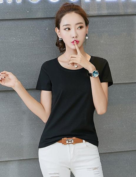 summer 2021 short sleeve t shirt women blue garment, White
summer 2021 short sleeve t shirt women blue garment, White