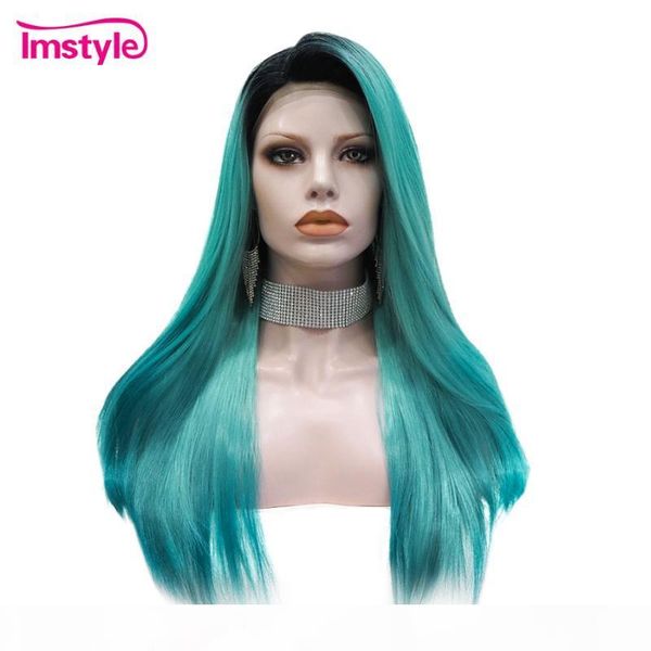 imstyle ombre blue wig straight synthetic lace front wig heat resistant fiber glueless dark root cosplay wigs for women, Black
imstyle ombre blue wig straight synthetic lace front wig heat resistant fiber glueless dark root cosplay wigs for women, Black