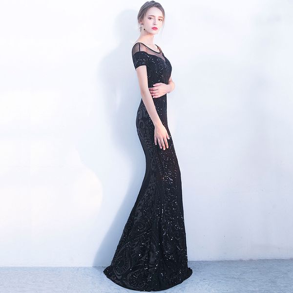 new 2021 black sequin long evening dress formal robe de soiree women party dresses, Black;red
new 2021 black sequin long evening dress formal robe de soiree women party dresses, Black;red