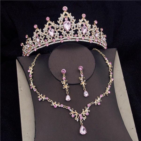 earrings & necklace baroque pink crystal bridal jewelry sets for women fashion tiara crown bride earring prom wedding dress accessories, Silver
earrings & necklace baroque pink crystal bridal jewelry sets for women fashion tiara crown bride earring prom wedding dress accessories, Silver