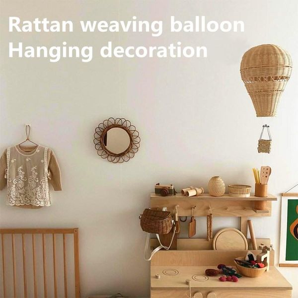 nordic style handmade weaving natural rattan air balloon children room wall hanging ornaments background home decoration
nordic style handmade weaving natural rattan air balloon children room wall hanging ornaments background home decoration