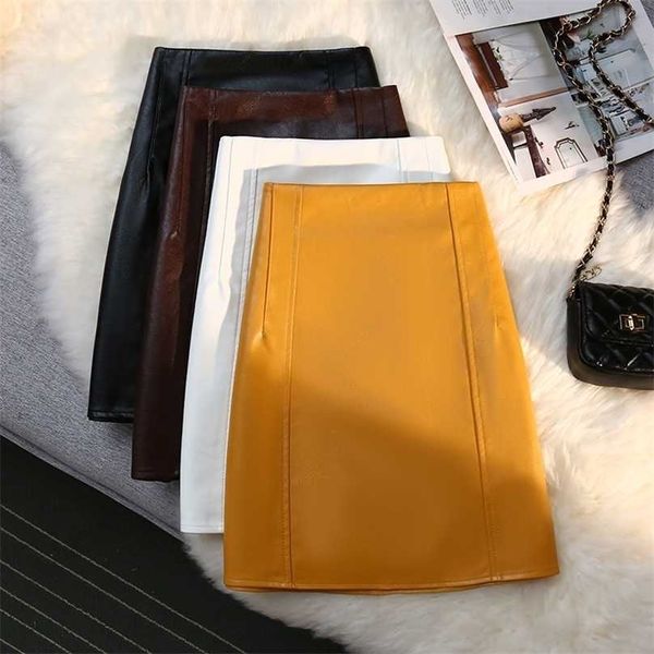 women's autumn winter high waist a- line short button pu leather pencil mini skirts zipper shiny tight nightclub black skirt 211109
women's autumn winter high waist a- line short button pu leather pencil mini skirts zipper shiny tight nightclub black skirt 211109