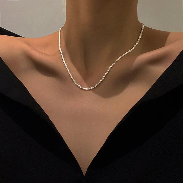 chains stainless steel necklace for women sparkling clavicle chain choker fine jewelry wedding party birthday gift, Silver
chains stainless steel necklace for women sparkling clavicle chain choker fine jewelry wedding party birthday gift, Silver