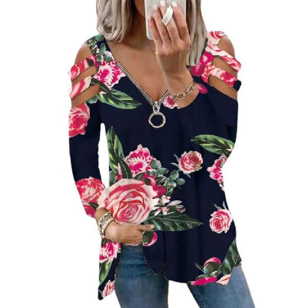 women's blouses & shirts fashion blouse flower printing loose collar zipper and plus size women clothing ropa de mujer 2021, White
women's blouses & shirts fashion blouse flower printing loose collar zipper and plus size women clothing ropa de mujer 2021, White
