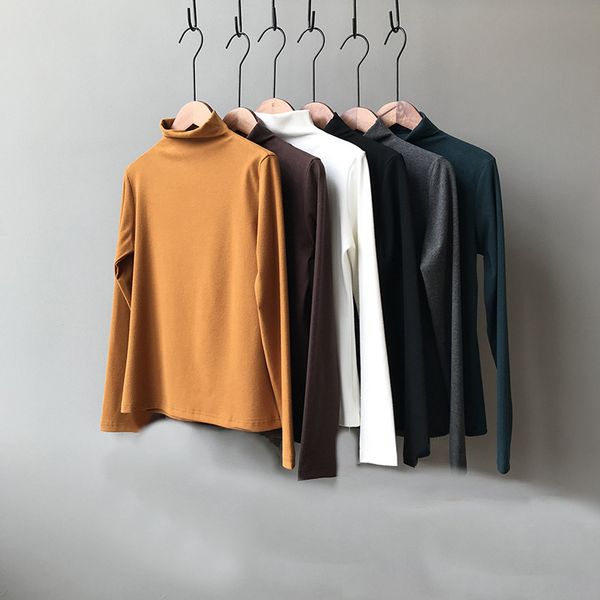 2021 women's turtleneck veet blouses casual slim long sleeve solid color t shirt female autumn winter new vintage basic bokg, White
2021 women's turtleneck veet blouses casual slim long sleeve solid color t shirt female autumn winter new vintage basic bokg, White