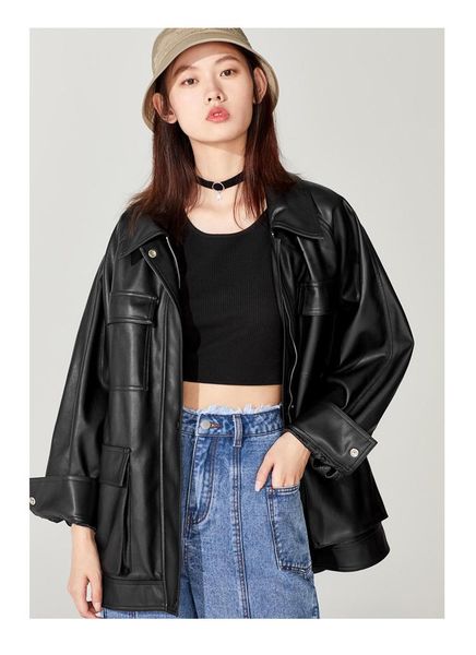 women's leather & faux zcwxm autumn winter biker loose soft pu jacket women 2021 punk streetwear motor black long casual coat
women's leather & faux zcwxm autumn winter biker loose soft pu jacket women 2021 punk streetwear motor black long casual coat