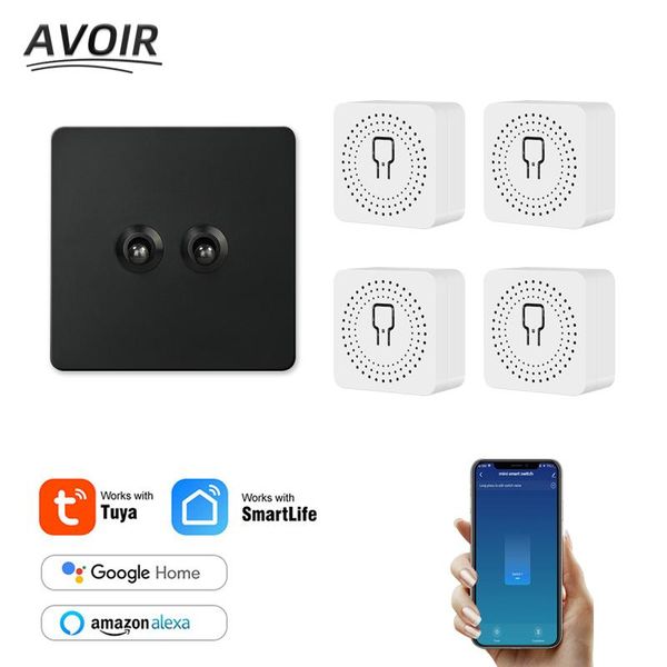 smart home control avoir tuya light switch wall toggle electrical socket mini wifi module black wireless 16a
smart home control avoir tuya light switch wall toggle electrical socket mini wifi module black wireless 16a