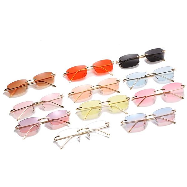 sunglasses fashion small rectangle women rimless square sun glasses for 2021 summer style female uv400 blue pink, White;black
sunglasses fashion small rectangle women rimless square sun glasses for 2021 summer style female uv400 blue pink, White;black