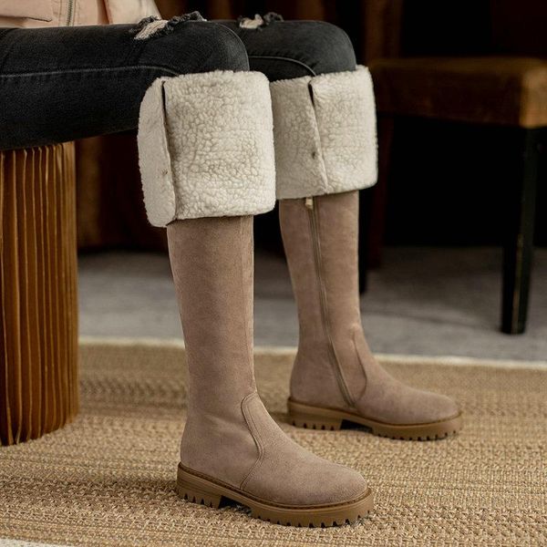 boots 2021 warm winter lambswool snow fashion zipper faux suede knee high comfort low heel round toe ladies shoes, Black
boots 2021 warm winter lambswool snow fashion zipper faux suede knee high comfort low heel round toe ladies shoes, Black