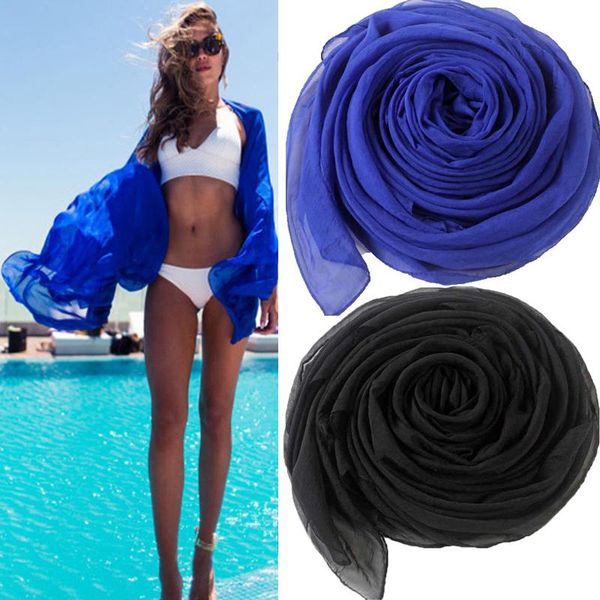 women's swimwear women bikini cover-up summer print chiffon female beach wrap sarong solid long cape elegant ladies transparent clothin, White;black
women's swimwear women bikini cover-up summer print chiffon female beach wrap sarong solid long cape elegant ladies transparent clothin, White;black