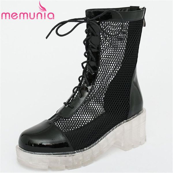 boots memunia 2021 arrive summer women genuine leather +mesh square heel platform shoes casual punk ankle, Black
boots memunia 2021 arrive summer women genuine leather +mesh square heel platform shoes casual punk ankle, Black