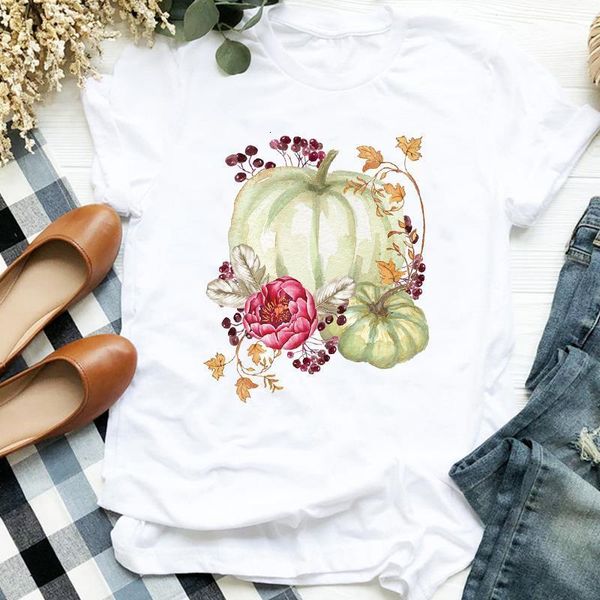 women lady floral flower pumpkin print thanksgiving fall halloween tshirt shirt clothes graphic female t tee womens t-shirt, White
women lady floral flower pumpkin print thanksgiving fall halloween tshirt shirt clothes graphic female t tee womens t-shirt, White