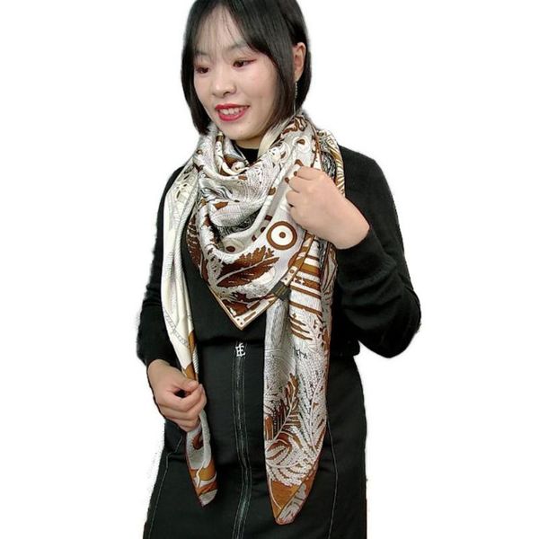 scarves 100% silk scarf vintage square shawl wraps oversized print cape outdoor sunscreen party accessories 140cm, Blue;gray
scarves 100% silk scarf vintage square shawl wraps oversized print cape outdoor sunscreen party accessories 140cm, Blue;gray