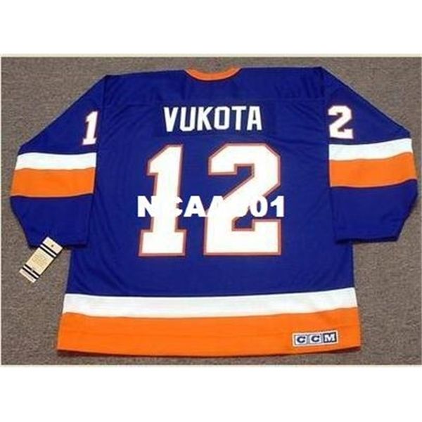 668 #12 mick vukota new york islanders 1993 ccm vintage retro home hockey jersey or custom any name or number retro jersey, Black
668 #12 mick vukota new york islanders 1993 ccm vintage retro home hockey jersey or custom any name or number retro jersey, Black