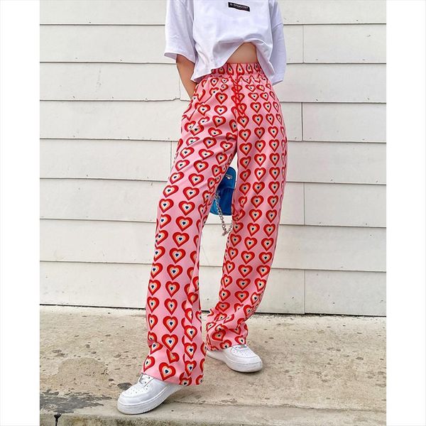 pink heart printed straight elastic womens pants high waist drawstring fashion streetwear vintage harajuku, Black;white
pink heart printed straight elastic womens pants high waist drawstring fashion streetwear vintage harajuku, Black;white