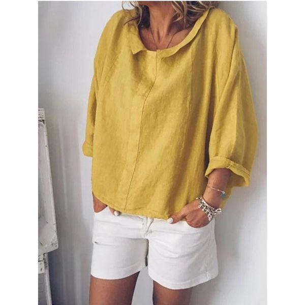 women's blouses & shirts plus size womens and 2021 summer cotton baggy ladies casual solid color loose blouse female s-5xl blusas, White
women's blouses & shirts plus size womens and 2021 summer cotton baggy ladies casual solid color loose blouse female s-5xl blusas, White