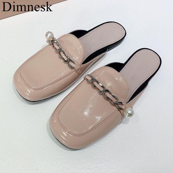 slippers runway flat closed toe women shiny leather pearl metal chain decor sandals lazy mules comfort vacation shoes female, Black
slippers runway flat closed toe women shiny leather pearl metal chain decor sandals lazy mules comfort vacation shoes female, Black