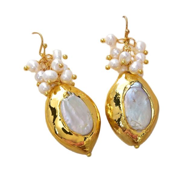 guaiguai jewelry white pearl golden plated hook earrings handmade for women real gems stone lady fashion jewellry, Silver
guaiguai jewelry white pearl golden plated hook earrings handmade for women real gems stone lady fashion jewellry, Silver