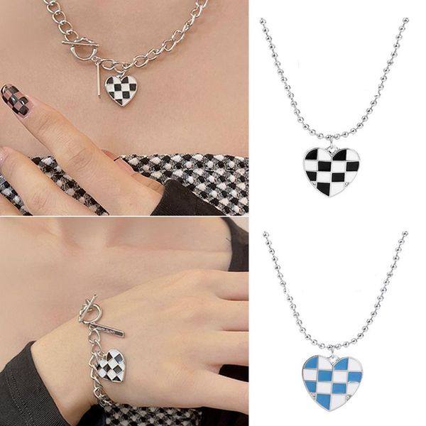 chokers niche design fashion women sweater chain blue and white grid love heart necklaces black heart-shaped bracelet jewelry, Golden;silver
chokers niche design fashion women sweater chain blue and white grid love heart necklaces black heart-shaped bracelet jewelry, Golden;silver
