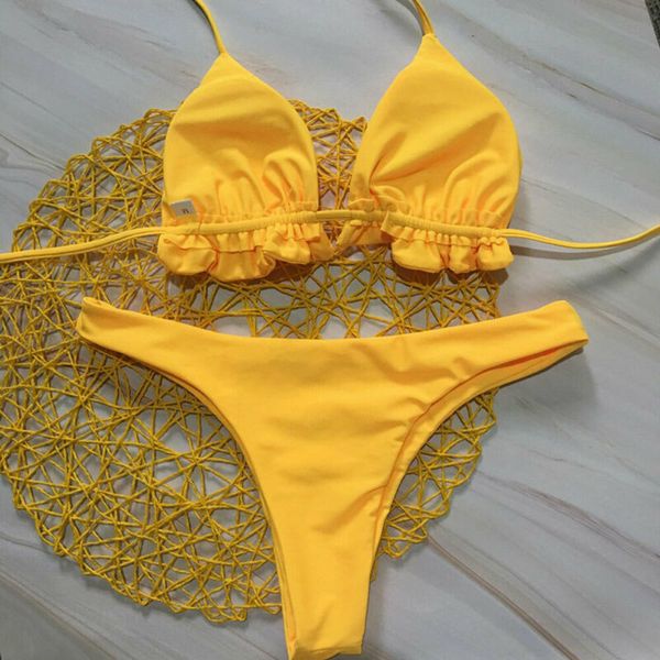 girls women casual solid color lace up thong triangle push up padded bikini set swimsuit bathing beach two-piece swimwear, Black
girls women casual solid color lace up thong triangle push up padded bikini set swimsuit bathing beach two-piece swimwear, Black