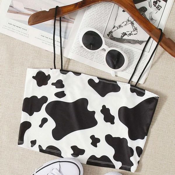 women summer camis halter strap vest backless crop skinny tanks cow print cropped vest clubwear #30, White;black
women summer camis halter strap vest backless crop skinny tanks cow print cropped vest clubwear #30, White;black