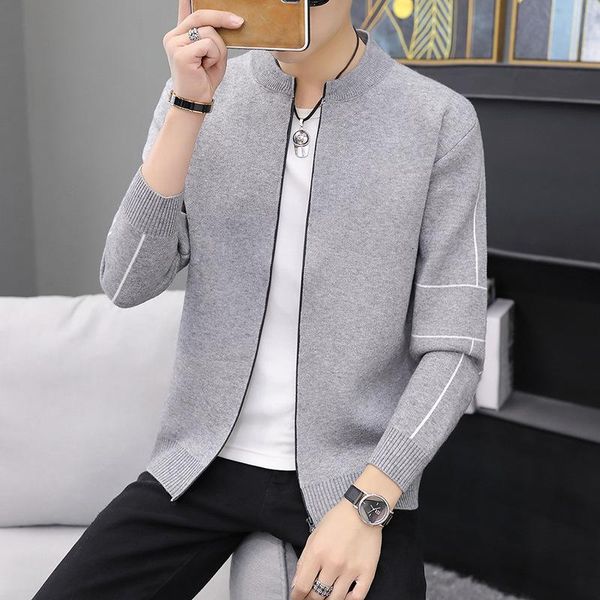 men's sweaters the age season 2021 men sweater han edition wear cardigan handsome coat clothes in winter, White;black
men's sweaters the age season 2021 men sweater han edition wear cardigan handsome coat clothes in winter, White;black