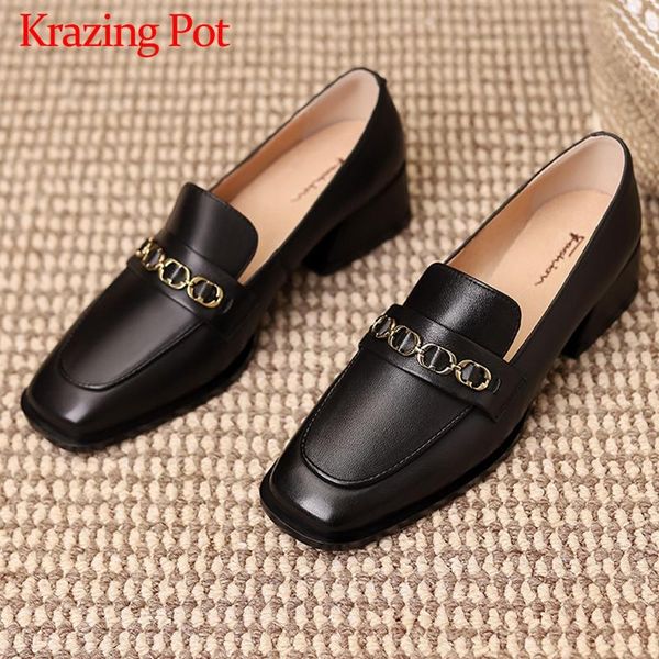 dress shoes krazing pot business casual full grain leather metal decorations square toe thick med heel slip on office lady women pumps l19, Black
dress shoes krazing pot business casual full grain leather metal decorations square toe thick med heel slip on office lady women pumps l19, Black
