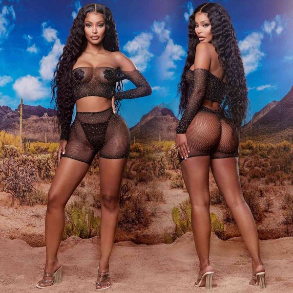 2 piece set fall womens tracksuits club outfits long sleeve off the shoulder crop and shorts diamonds mesh, Gray
2 piece set fall womens tracksuits club outfits long sleeve off the shoulder crop and shorts diamonds mesh, Gray