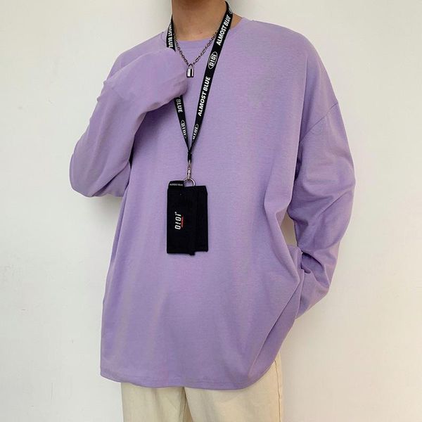 men's t-shirts 2021 autumn ins korean version of candy color long-sleeved 95 cotton t-shirt loose trend bottoming shirt men, White;black
men's t-shirts 2021 autumn ins korean version of candy color long-sleeved 95 cotton t-shirt loose trend bottoming shirt men, White;black