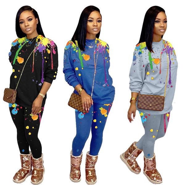 2021 new graffiti print long sleeve casual tshirts & sweatpants jooger woman two piece outfits autumn fashion tracksuits hjx5, Gray
2021 new graffiti print long sleeve casual tshirts & sweatpants jooger woman two piece outfits autumn fashion tracksuits hjx5, Gray