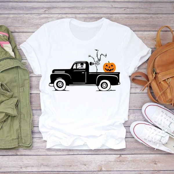 women t-shirts skull truck pumpkin autumn thanksgiving halloween print lady womens graphic t shirt female tee t-shirt, White 
women t-shirts skull truck pumpkin autumn thanksgiving halloween print lady womens graphic t shirt female tee t-shirt, White