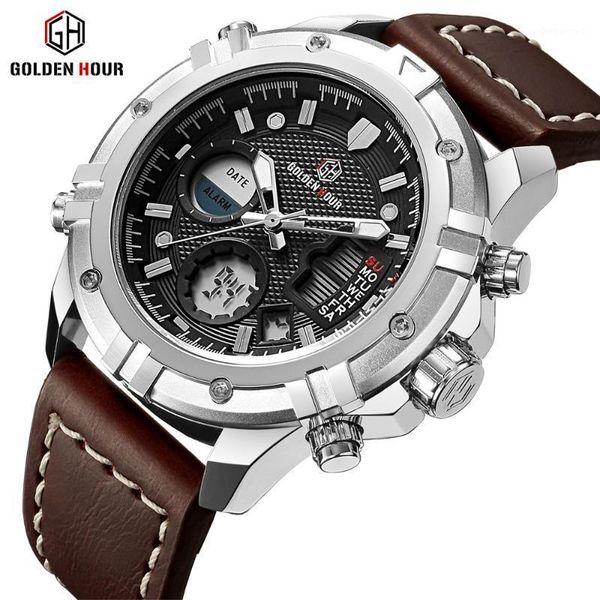 mens watches quartz analog digital watch men leather military sport wristwatch man relogio masculino wristwatches, Slivery;brown
mens watches quartz analog digital watch men leather military sport wristwatch man relogio masculino wristwatches, Slivery;brown