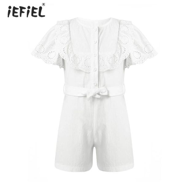 jumpsuits summer kids girls romper short jumpsuit pure color lace flying sleeve sash self tie playsuit bodysuit casual children clothing, Blue
jumpsuits summer kids girls romper short jumpsuit pure color lace flying sleeve sash self tie playsuit bodysuit casual children clothing, Blue