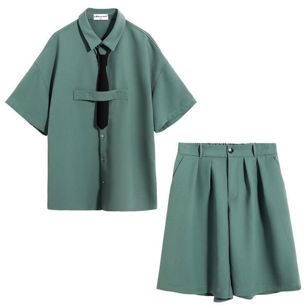 men's tracksuits suit casual summer necktie shirt short sleeve japanese students fashion shorts two piece set tracksuit clothes men jac, Gray
men's tracksuits suit casual summer necktie shirt short sleeve japanese students fashion shorts two piece set tracksuit clothes men jac, Gray