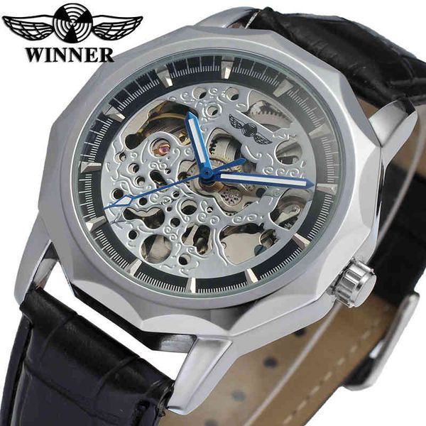 winner automatic dress skeleton with black leather band men stainless steel buckle men's quartzwristwatch swiss watch vintage, Silver
winner automatic dress skeleton with black leather band men stainless steel buckle men's quartzwristwatch swiss watch vintage, Silver