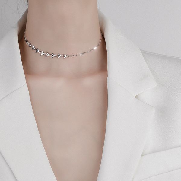 fashion necklace neck neck chain necklace female niche design feeling collarbone chain contracted temperament, Silver
fashion necklace neck neck chain necklace female niche design feeling collarbone chain contracted temperament, Silver