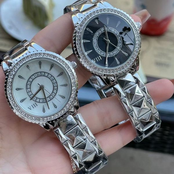 fashion simple and exquisite ladies watch quartz movement silver rim steel belt birthday gift for girlfriend, Slivery;brown
fashion simple and exquisite ladies watch quartz movement silver rim steel belt birthday gift for girlfriend, Slivery;brown