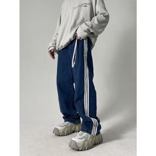 men's jeans 2021 men side striped korean version trend loose slim straight dark blue casual trousers
men's jeans 2021 men side striped korean version trend loose slim straight dark blue casual trousers