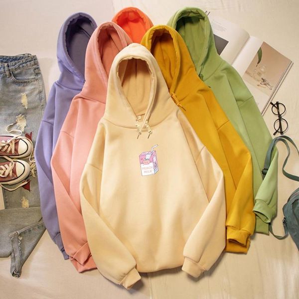 women's hoodies & sweatshirts peach milk hoodie women sweet harajuku kawaii korean oversized long sleeve pullover friend clothes cute, Black
women's hoodies & sweatshirts peach milk hoodie women sweet harajuku kawaii korean oversized long sleeve pullover friend clothes cute, Black