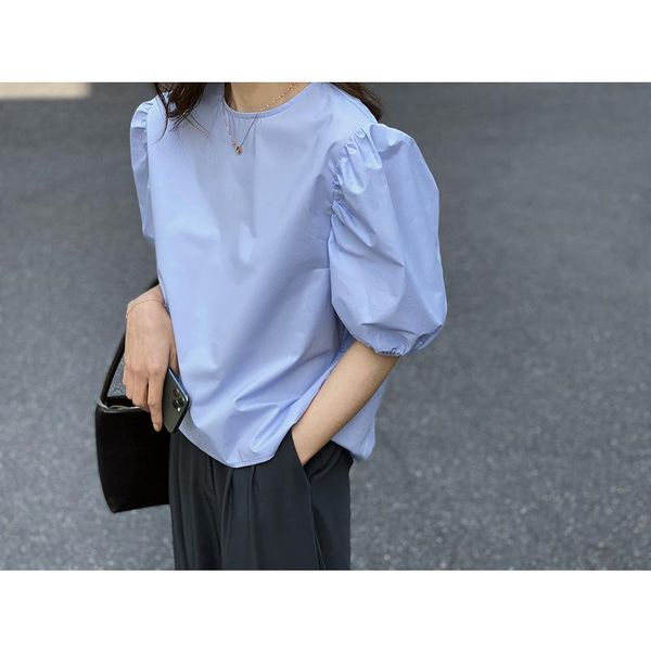women's blouses & shirts wishspace 2021 summer washed cotton solid shirt bubble short sleeve chiffon, White
women's blouses & shirts wishspace 2021 summer washed cotton solid shirt bubble short sleeve chiffon, White