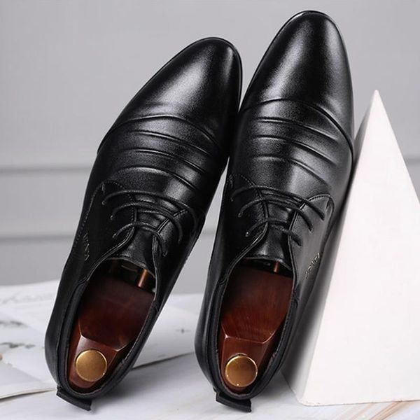 oxford shoes for men formal shoes men italian fashion mens office leather men's leather wedding, Black