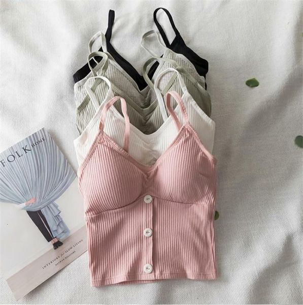 women casual solid color bralettes bras elastic wireless padded lingerie bra camis sling vest ladies underwear clothes, White
women casual solid color bralettes bras elastic wireless padded lingerie bra camis sling vest ladies underwear clothes, White