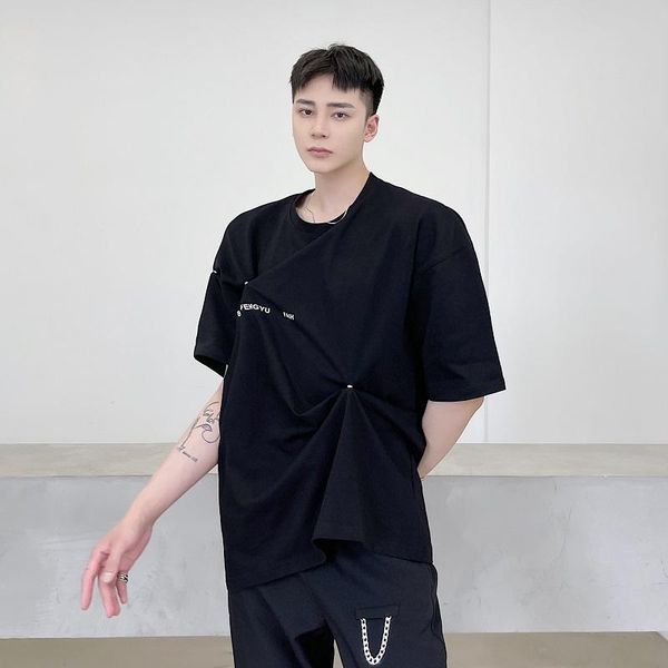men's t-shirts 2021 korean streetwear summer fashion t-shirt men adjustable buckle wear loose casual short sleeve male tees shirts, White;black
men's t-shirts 2021 korean streetwear summer fashion t-shirt men adjustable buckle wear loose casual short sleeve male tees shirts, White;black