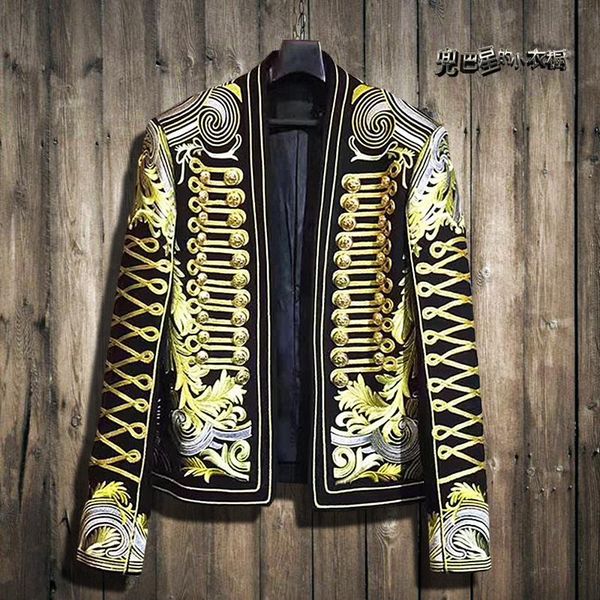 men's suits & blazers autumn and winter star with embroidery suit court nightclub bar host singer performance clothes., White;black
men's suits & blazers autumn and winter star with embroidery suit court nightclub bar host singer performance clothes., White;black