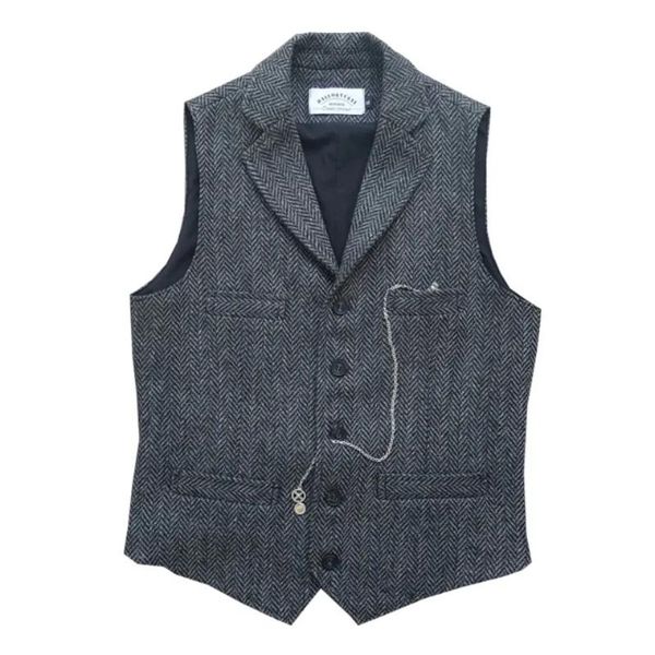 men's vests suit vest dark gray tailored collar herringbone wool tweed men clothing for wedding formal groomsmen groom costumes 2021, Black;white
men's vests suit vest dark gray tailored collar herringbone wool tweed men clothing for wedding formal groomsmen groom costumes 2021, Black;white