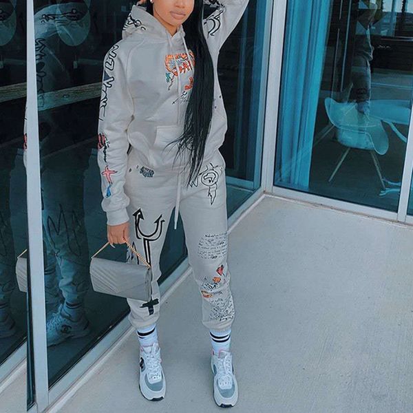 2021 new women's cartoon letter print hooded sweatshirt jogger pants suit tracksuit fashion two piece set casual soft warm outfits 0zkw, Gray
2021 new women's cartoon letter print hooded sweatshirt jogger pants suit tracksuit fashion two piece set casual soft warm outfits 0zkw, Gray