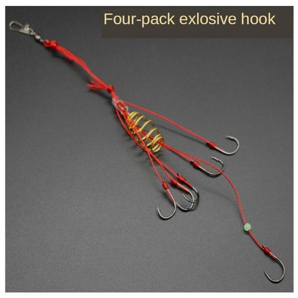 4 pieces/batch of explosive fishing hook 6#-13# fishing bait feeder cage hook with stainless steel spring
4 pieces/batch of explosive fishing hook 6#-13# fishing bait feeder cage hook with stainless steel spring