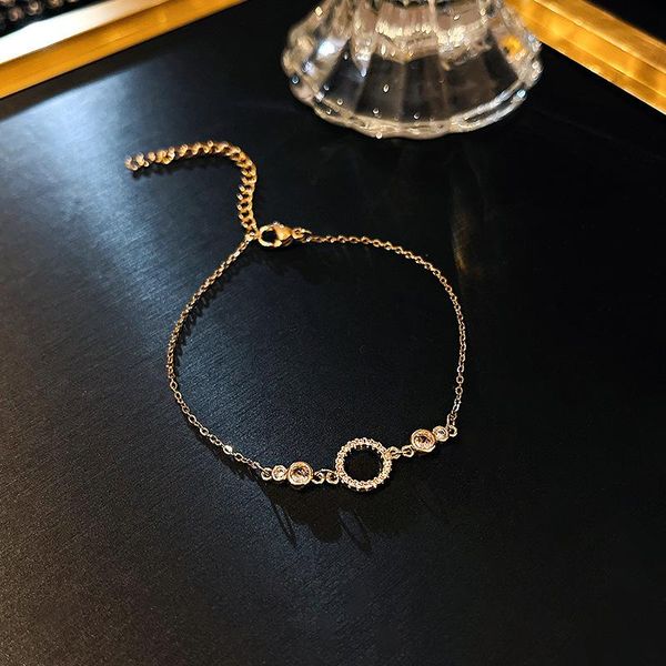 link, chain 2021 christmas birthday gift circle titanium steel gold bracelet female geometric graceful and fashionable hand jewelry, Black
link, chain 2021 christmas birthday gift circle titanium steel gold bracelet female geometric graceful and fashionable hand jewelry, Black